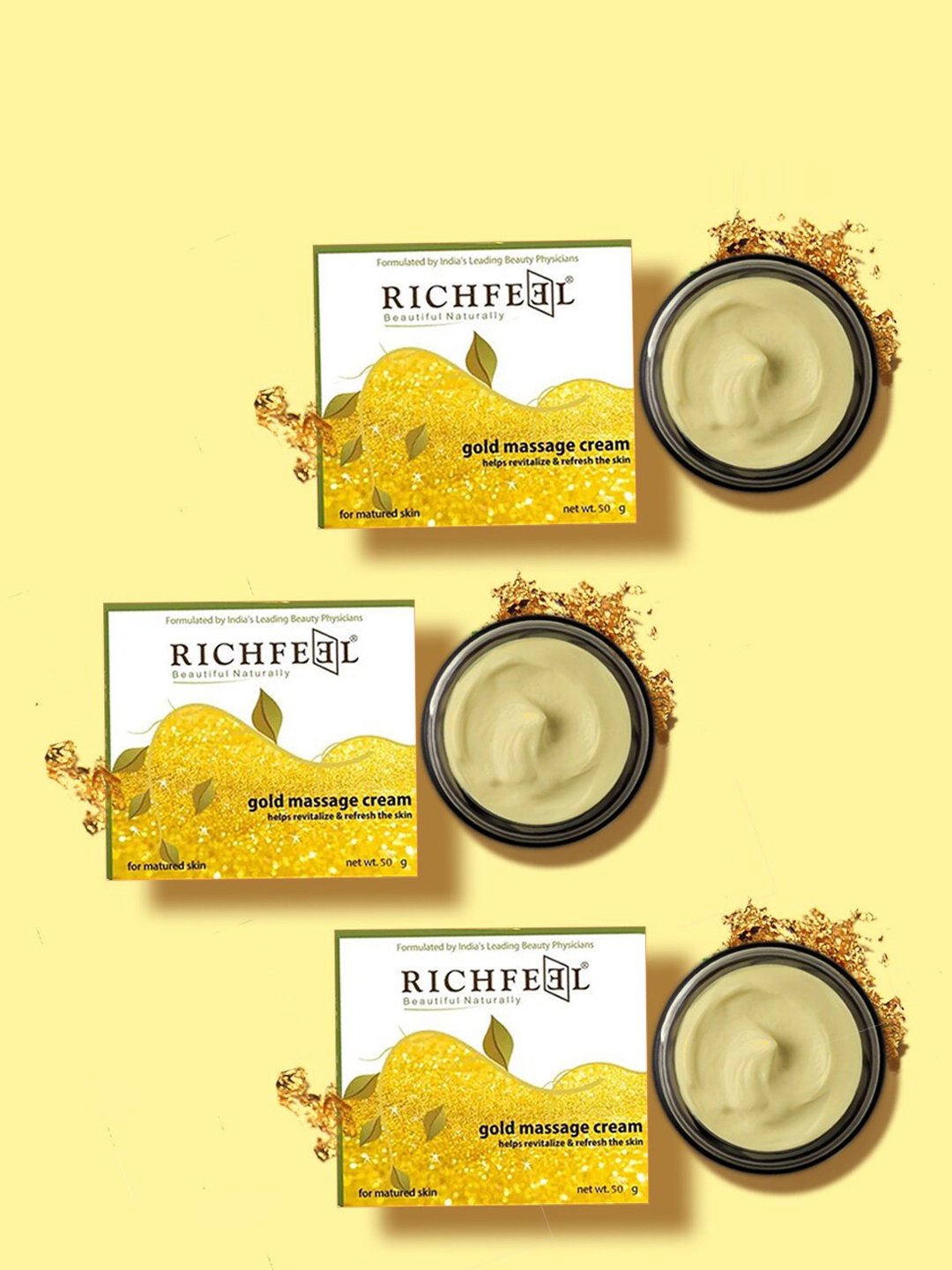 

Richfeel Set Of 3 White Gold Massage Cream