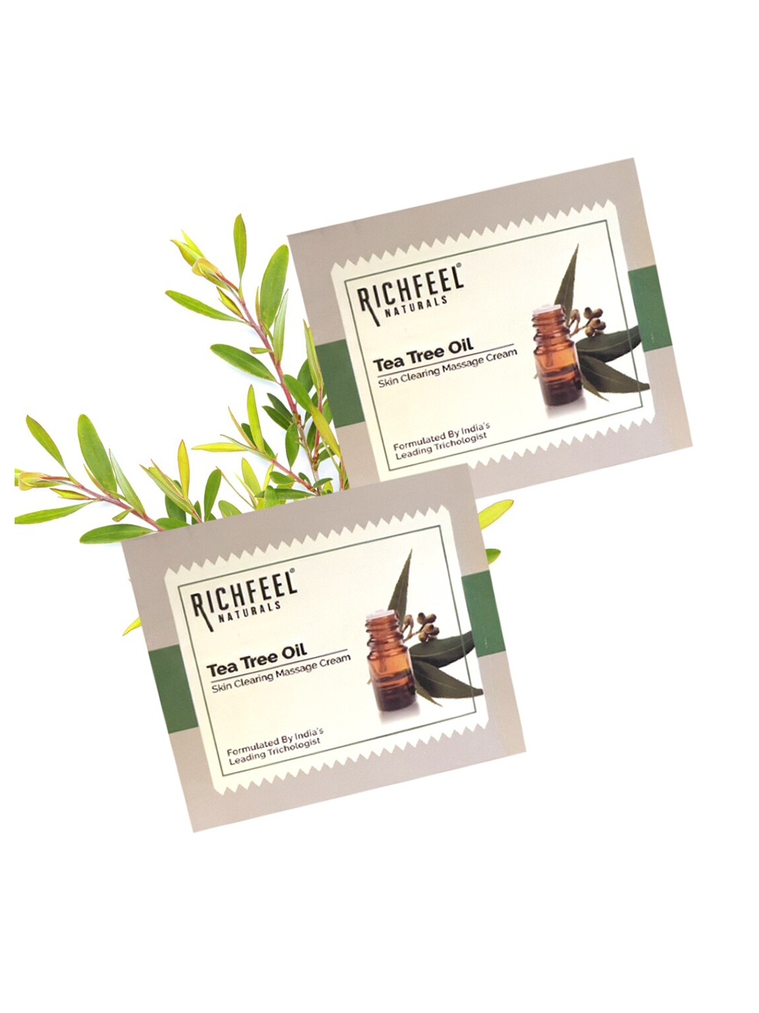 

Richfeel Set Of 2 Tea Tree Oil Skin Clearing Massage Cream 100 g Each, White