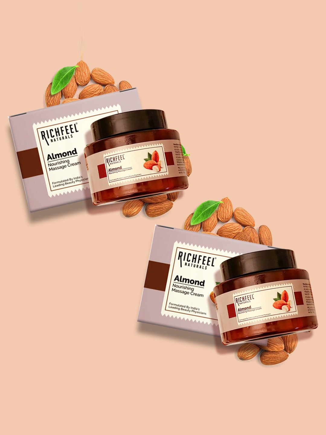 

Richfeel Set of 2 Almond Nourishing Massage Creams - 100 g Each, White