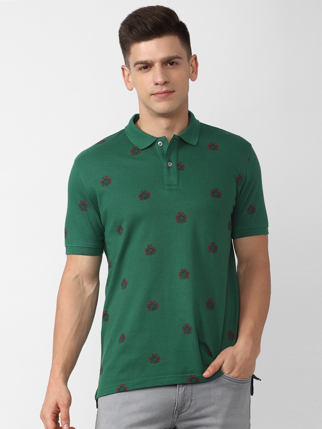 

Van Heusen Sport Men Green Polo Collar T-shirt