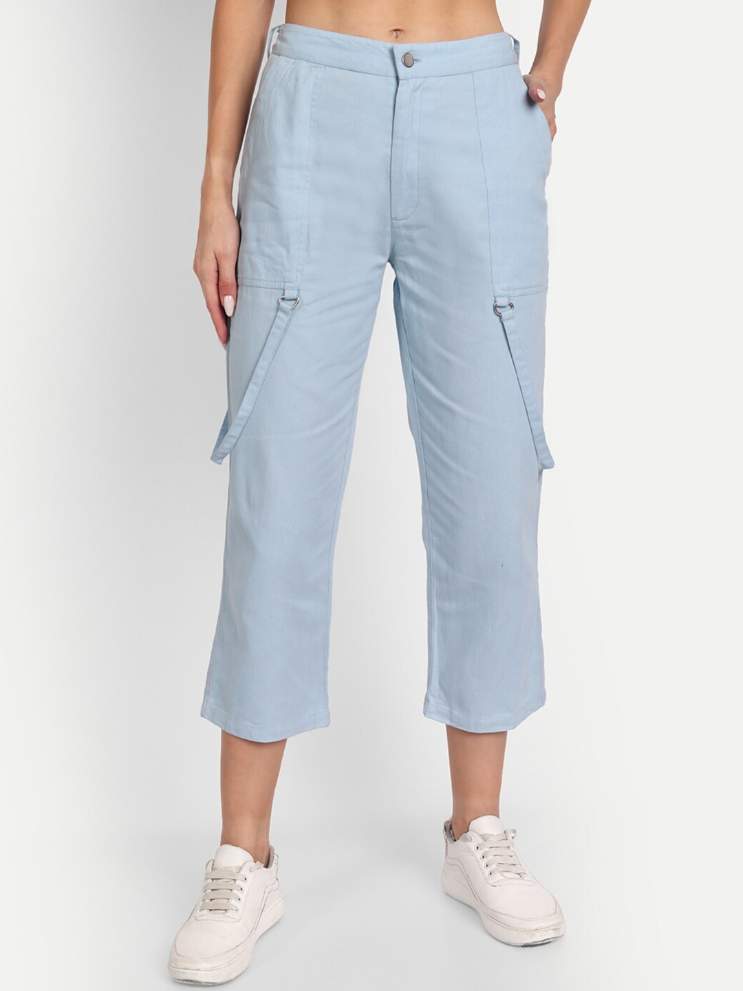 

D 'VESH Women Blue Loose Fit High-Rise Trousers