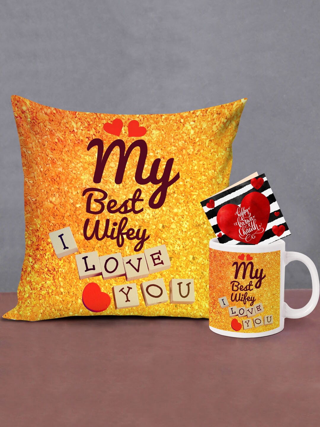 

TIED RIBBONS White & Yellow Printed Home Gift Sets