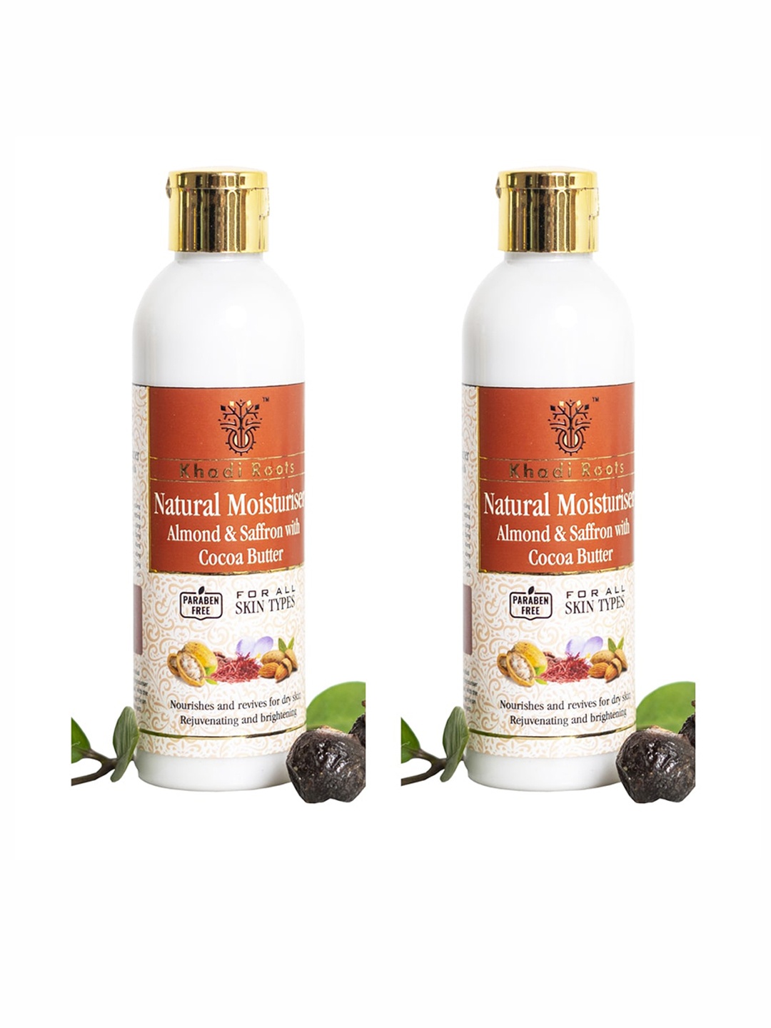 

Khadi Roots Set of 2 Almond & Saffron Natural Moisturizer with Cocoa Butter-200ml Each, White