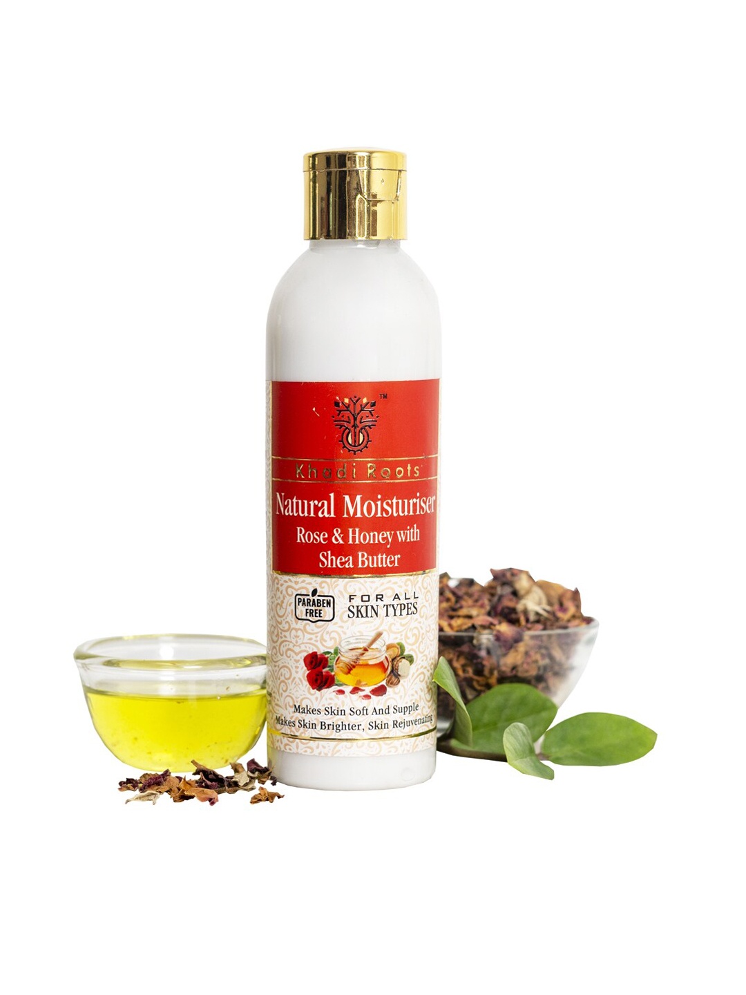 

Khadi Roots Rose & Honey Natural Body Moisturizer with Shea Butter - 200 ml, White