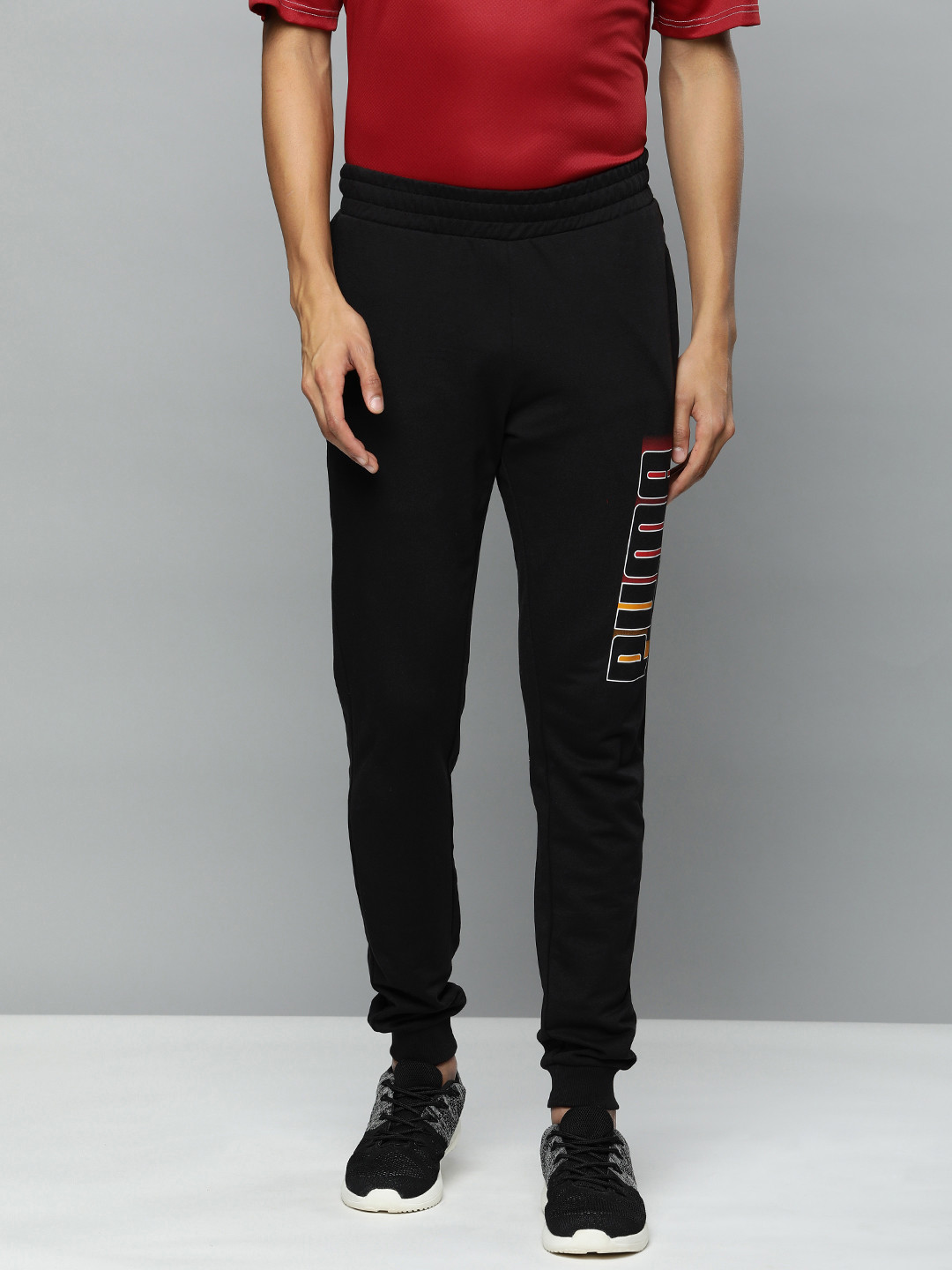 

Puma Men Slim Fit Printed Gradient M Logo Joggers, Black