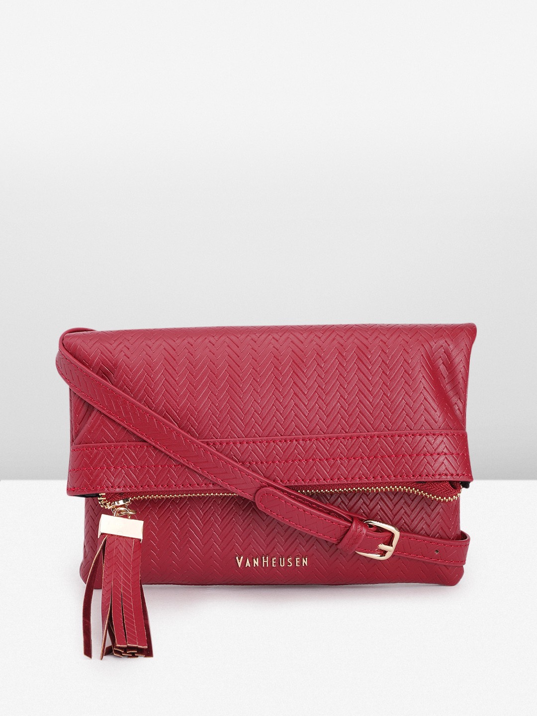 

Van Heusen Textured Sling Bag, Red