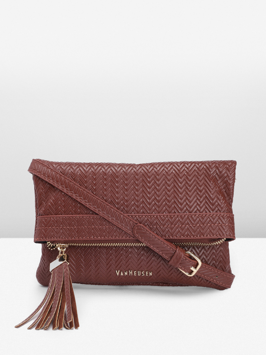 

Van Heusen Textured Sling Bag, Brown