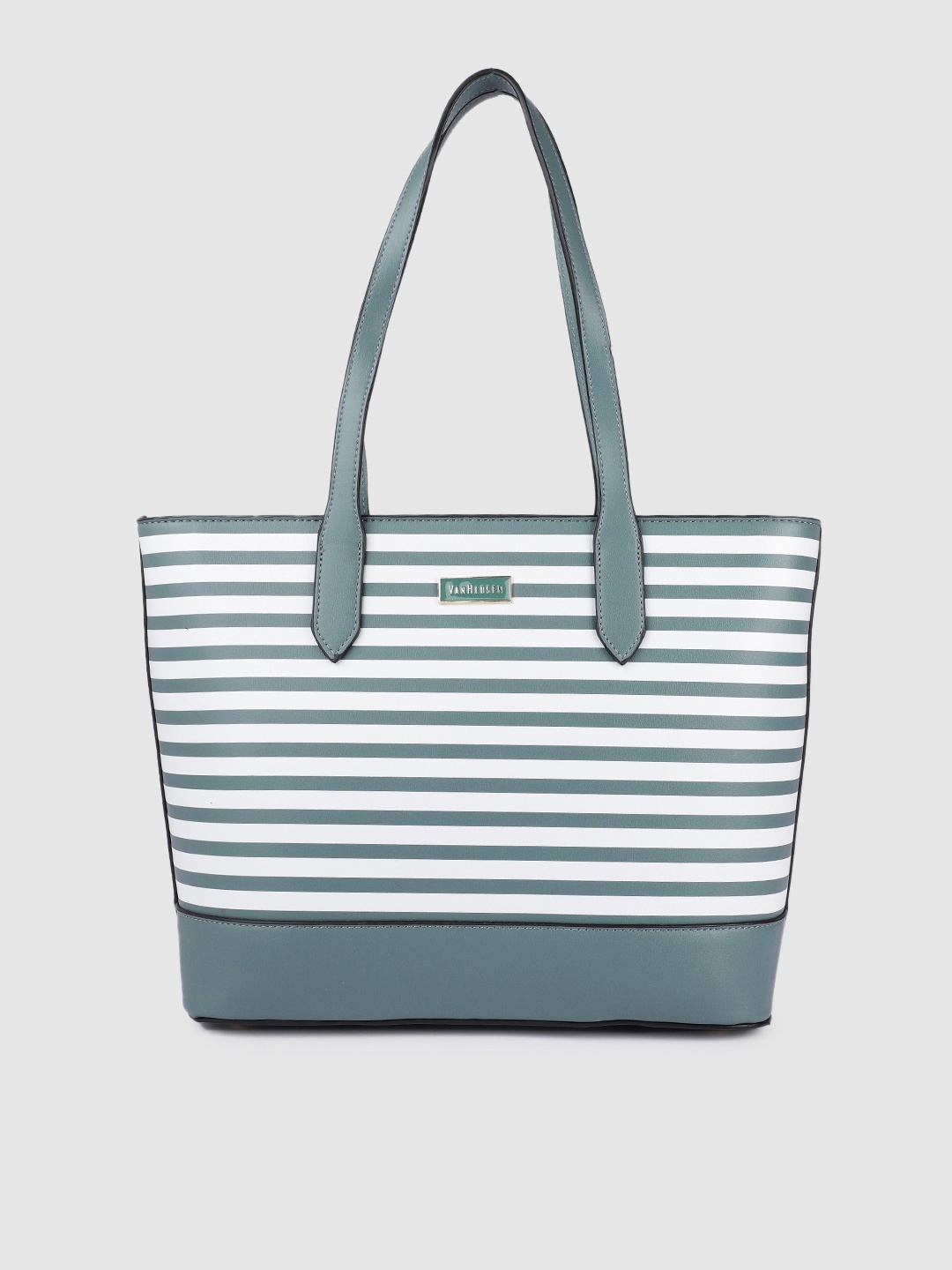 

Van Heusen Blue & White Striped Structured Shoulder Bag