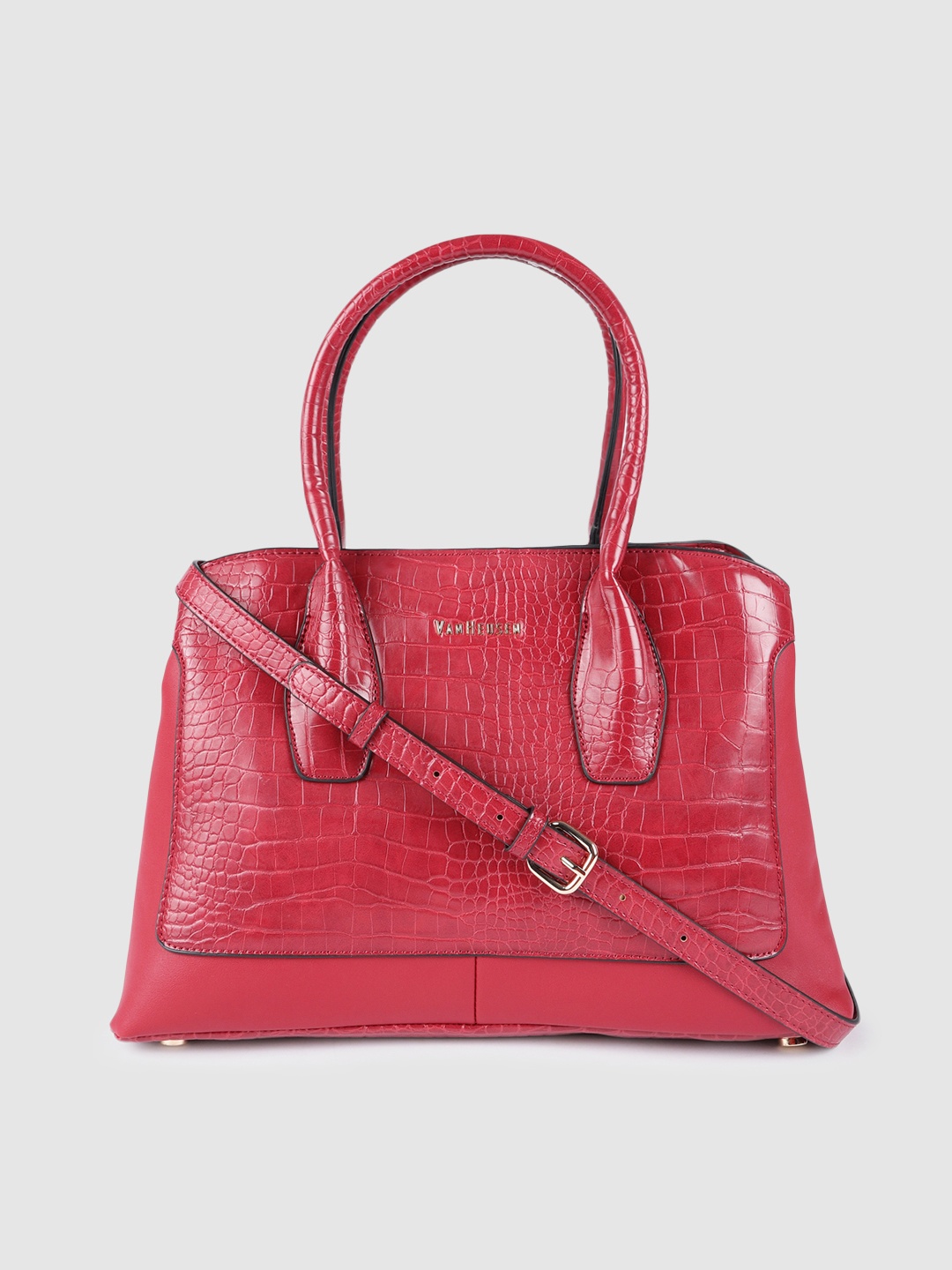 

Van Heusen Maroon Textured Handheld Bag
