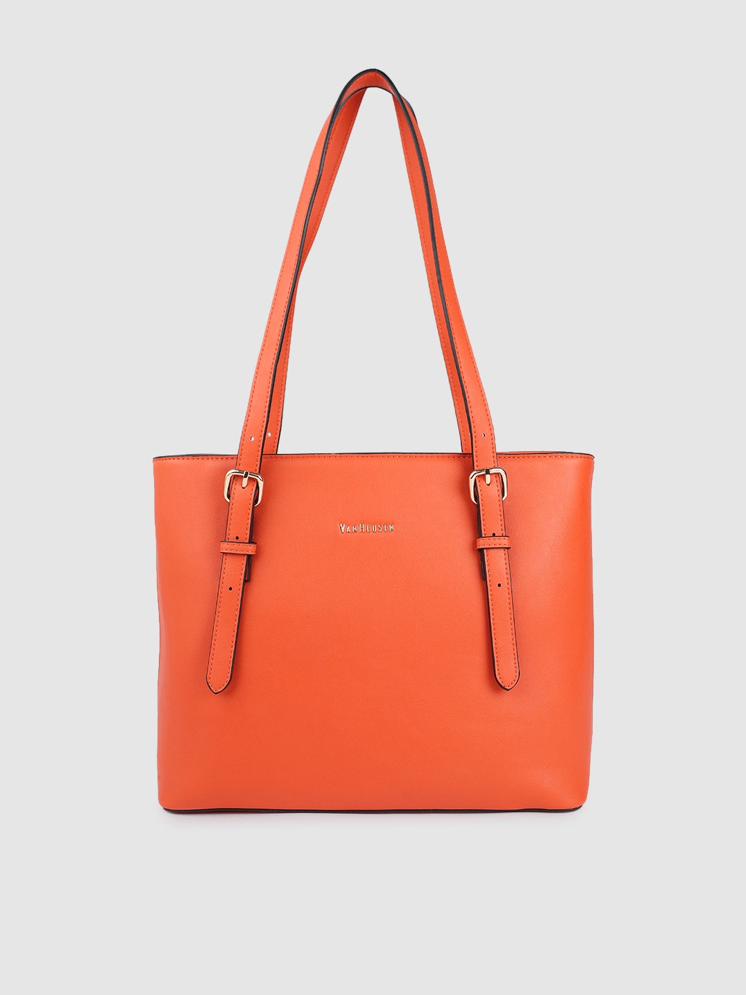 

Van Heusen Orange Solid Structured Shoulder Bag