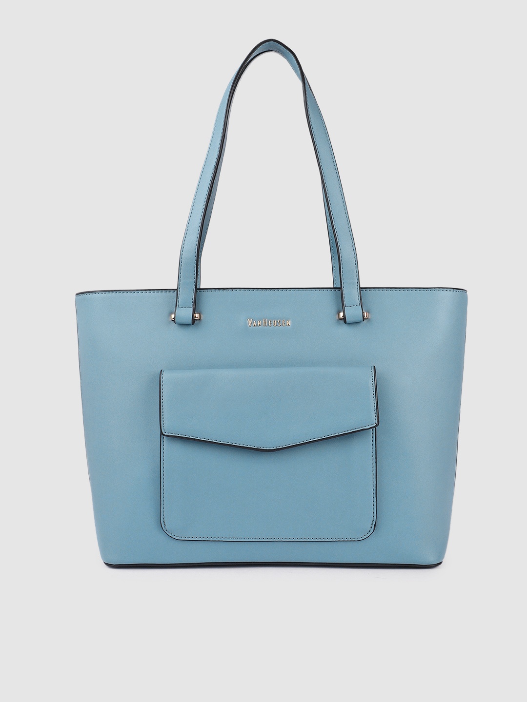 

Van Heusen Blue Solid Structured Shoulder Bag
