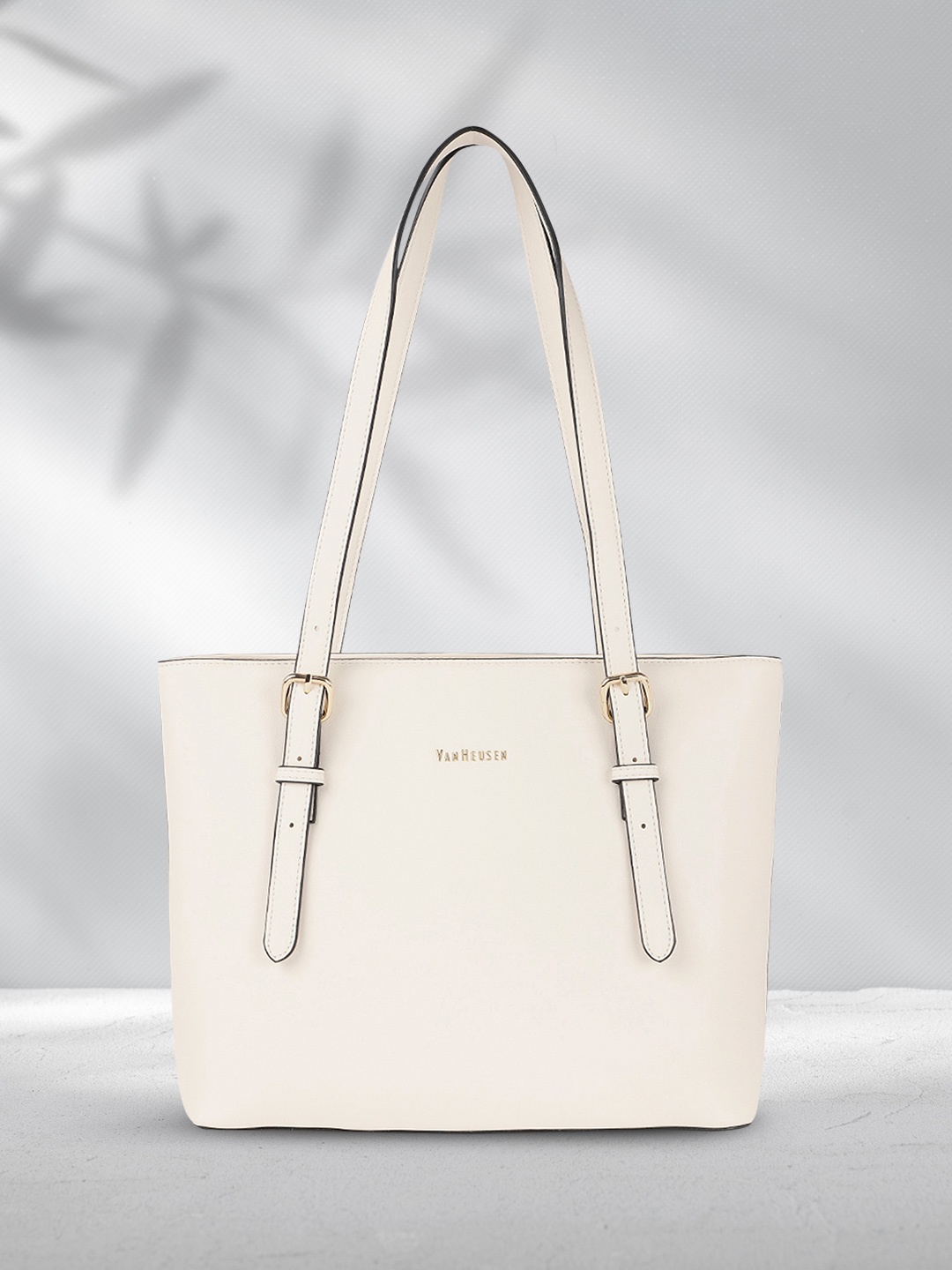 

Van Heusen Off-White Solid Structured Shoulder Bag