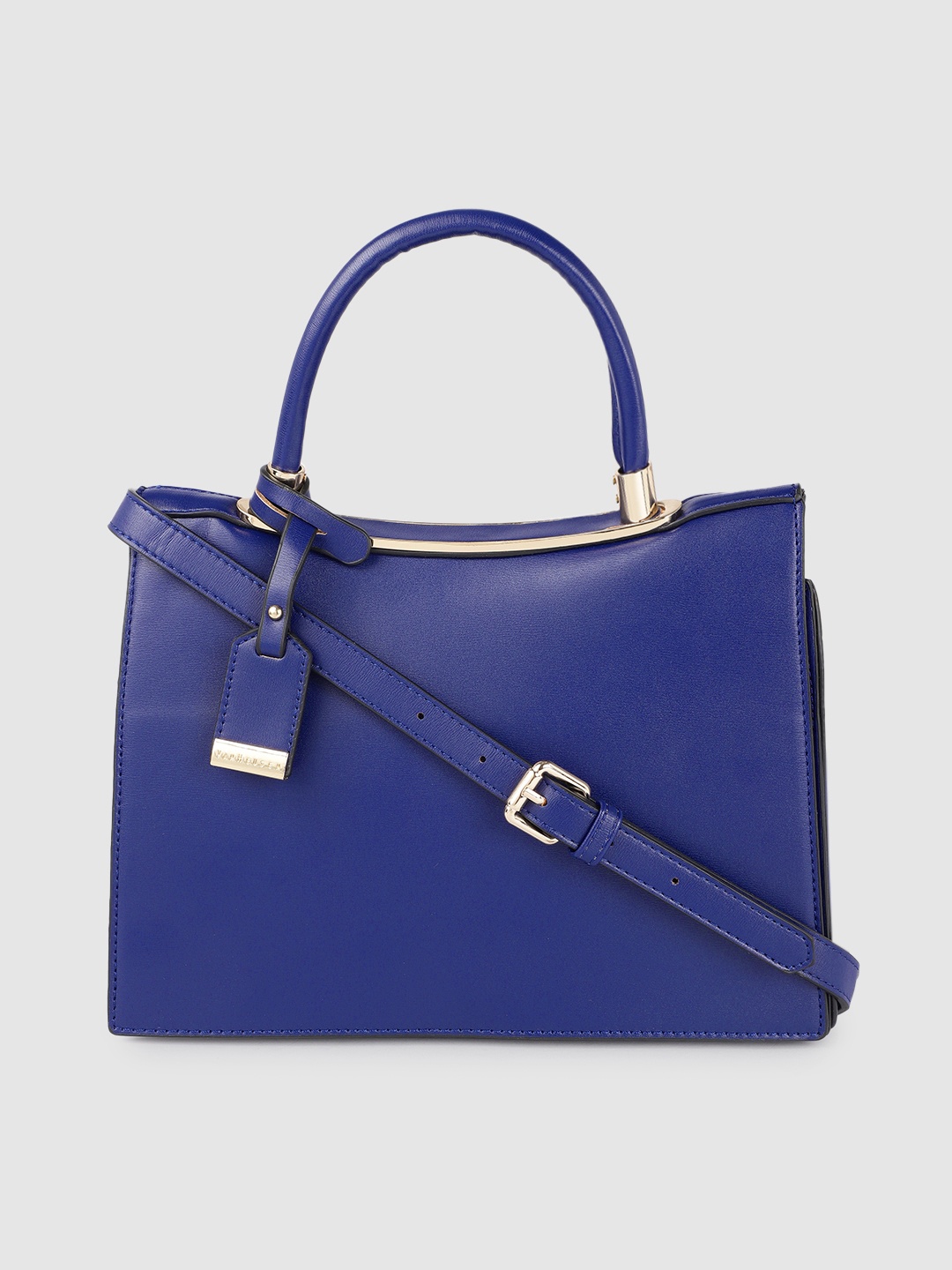 

Van Heusen Women Navy Blue Solid Structured Satchel