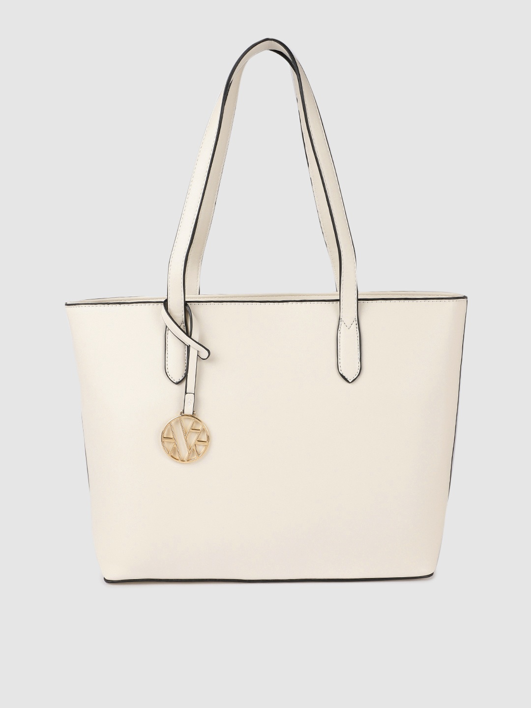 

Van Heusen Off-White Solid Structured Shoulder Bag
