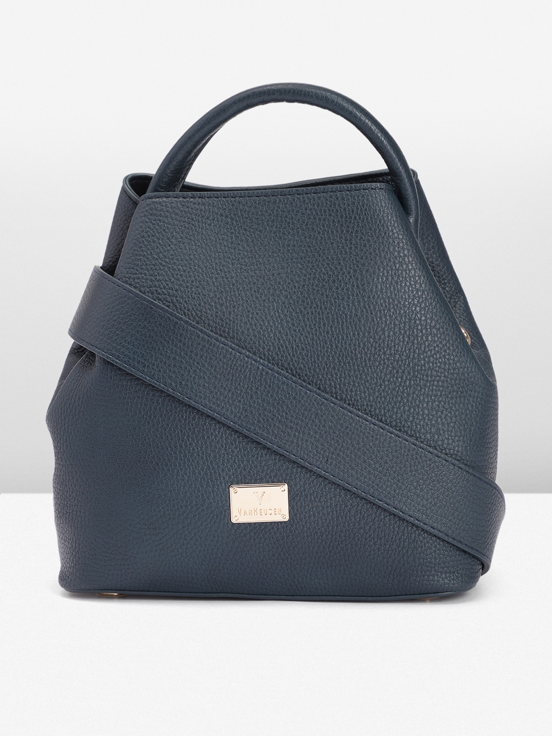 

Van Heusen Animal Textured PU Structured Handheld Bag, Navy blue