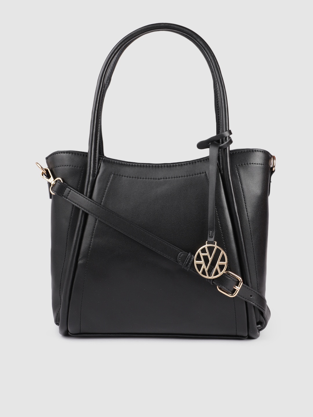 

Van Heusen Black Solid Structured Handheld Bag