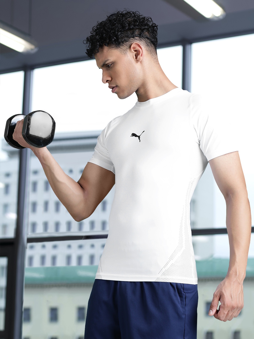 

Puma Men White Printed EXO-ADAPT Performance Slim Fit Sustainable T-shirt