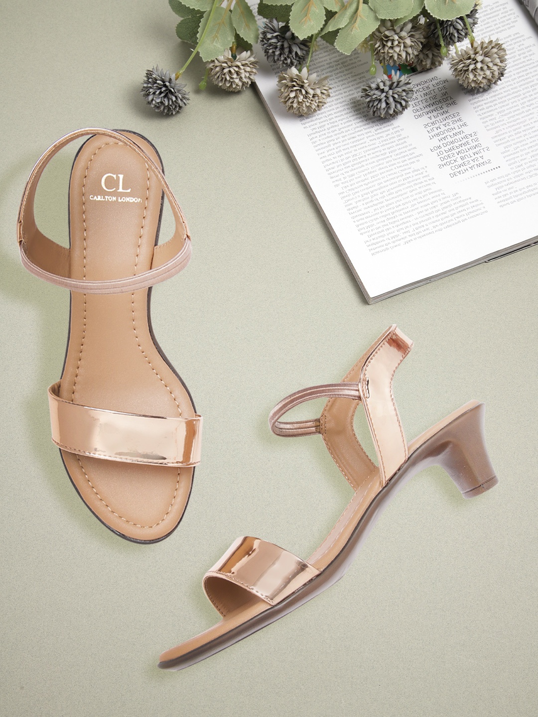 

Carlton London Women Rose Gold Solid Block Heels