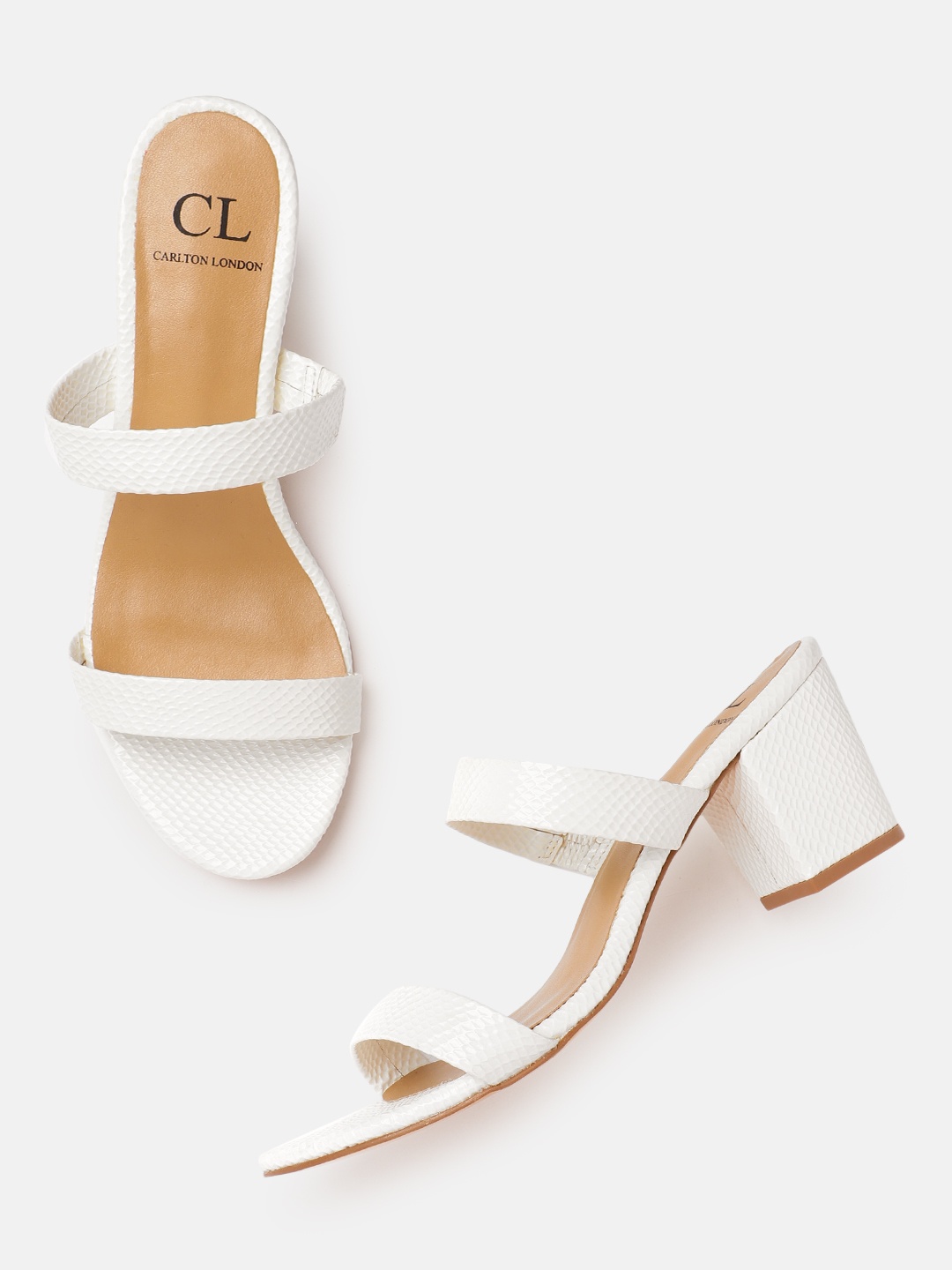 

Carlton London Women Textured Block Heels, White