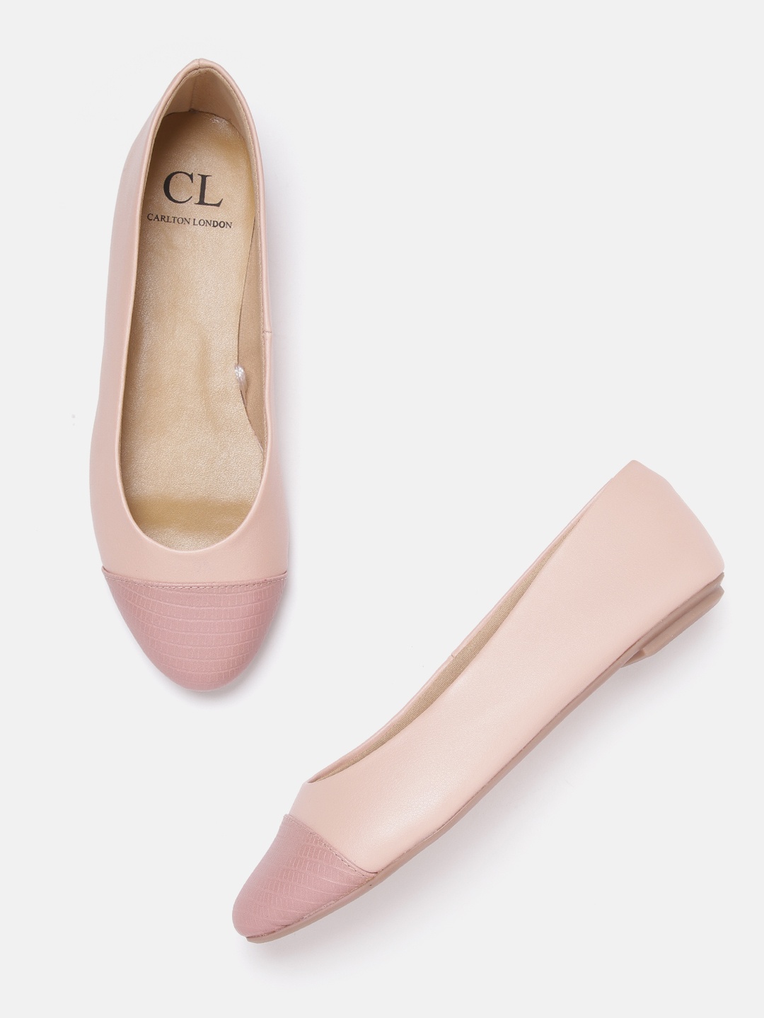 

Carlton London Women Pink Snake Skin Textured Ballerinas