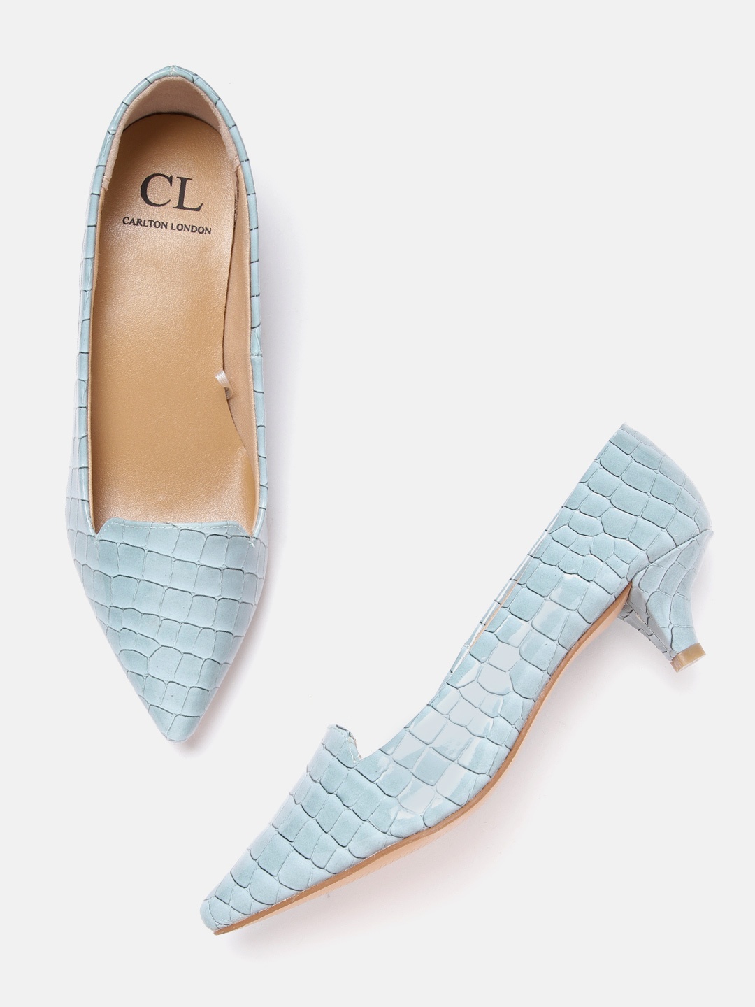 

Carlton London Blue Textured Kitten Pumps