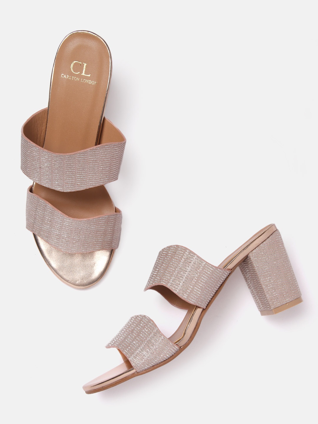 

Carlton London Rose Gold-Toned Shimmer Block Heels