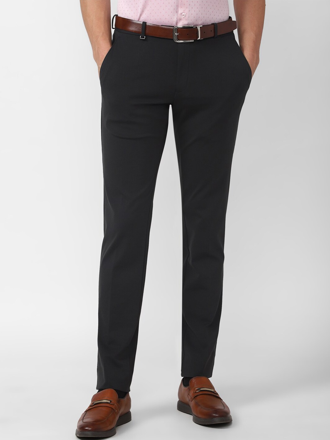 

Van Heusen Men Black Slim Fit Trousers