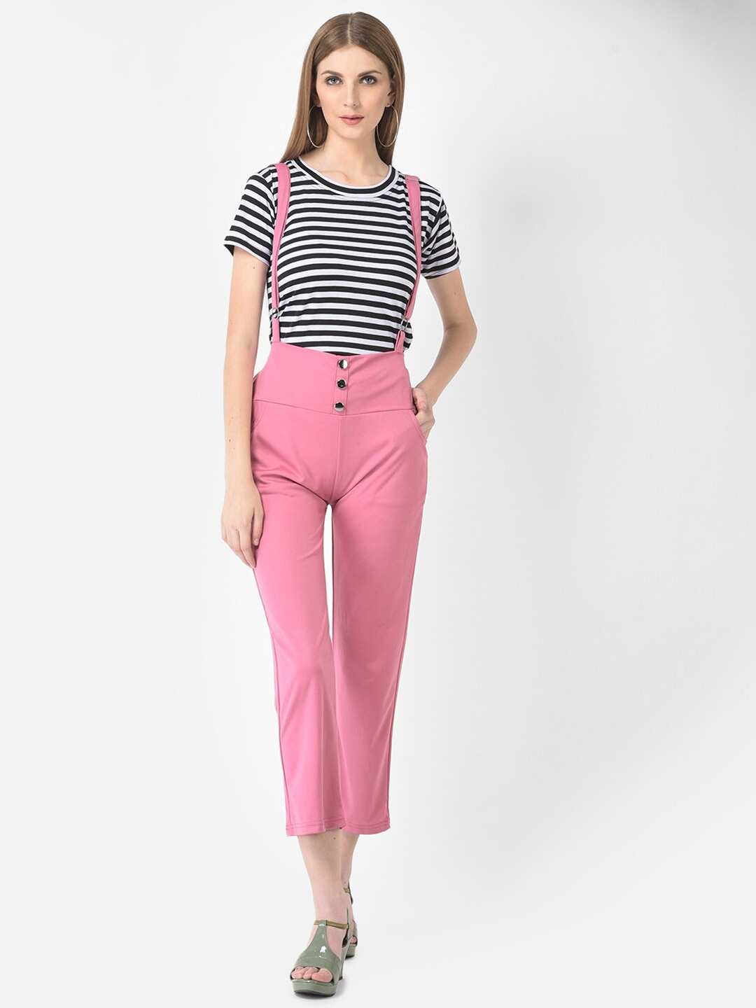 

FNOCKS Pink Solid Basic Jumpsuit