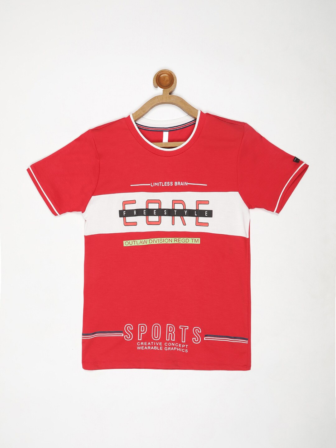 

V2 Value & Variety Boys Red Colourblocked T-shirt