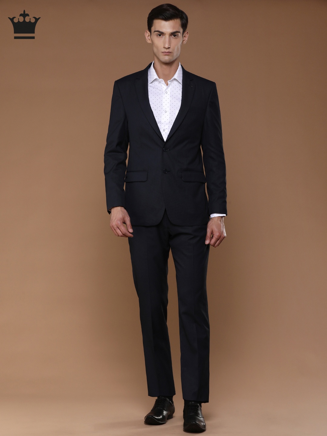 

Louis Philippe Men Navy Single-Breasted Ultra Fit Formal Suit, Navy blue