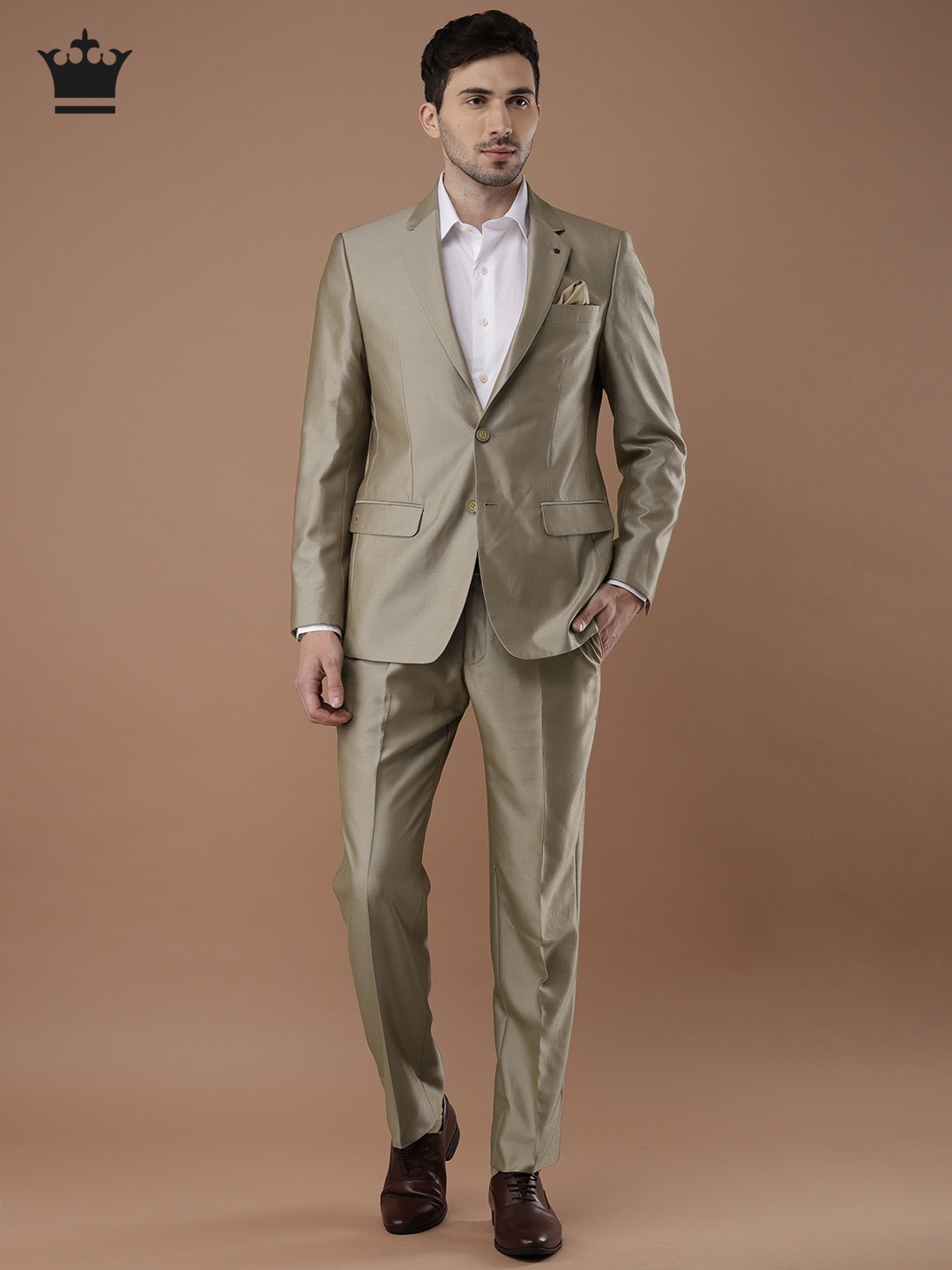 

Louis Philippe Gold-Toned Single-Breasted Ultra Fit Formal Suit