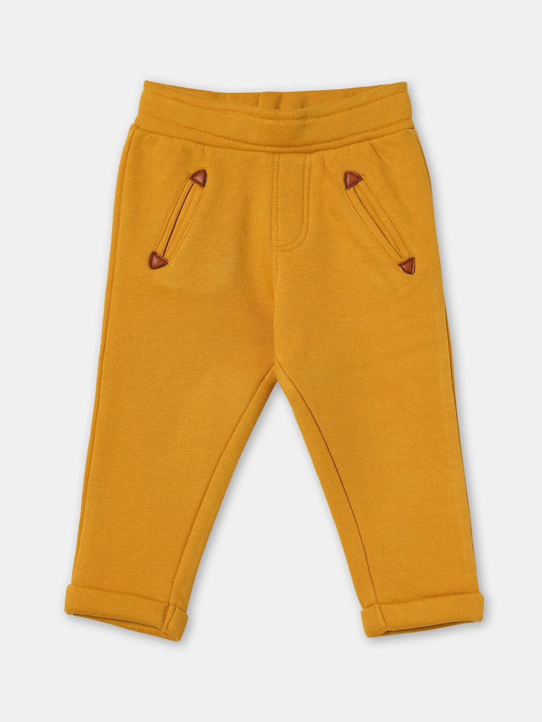 

R&B Boys Yellow SolidCotton Track Pants