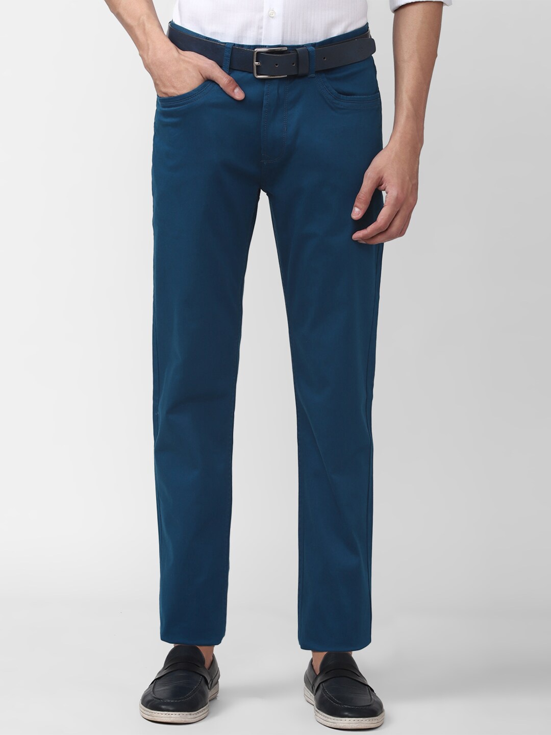 

Peter England Casuals Men Blue Slim Fit Casual Trouser