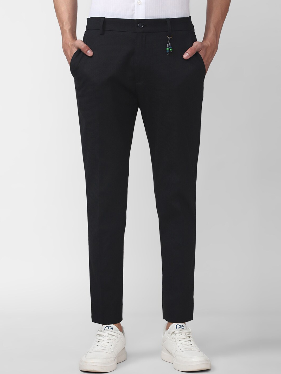 

Peter England Casuals Men Black Slim Fit Casual Trouser