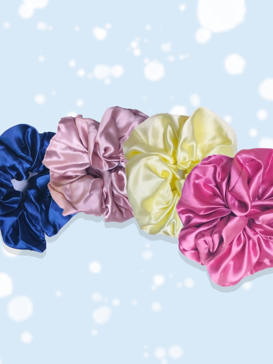 

OOMPH Women Set of 4 Solid Ponytail Holders, Pink