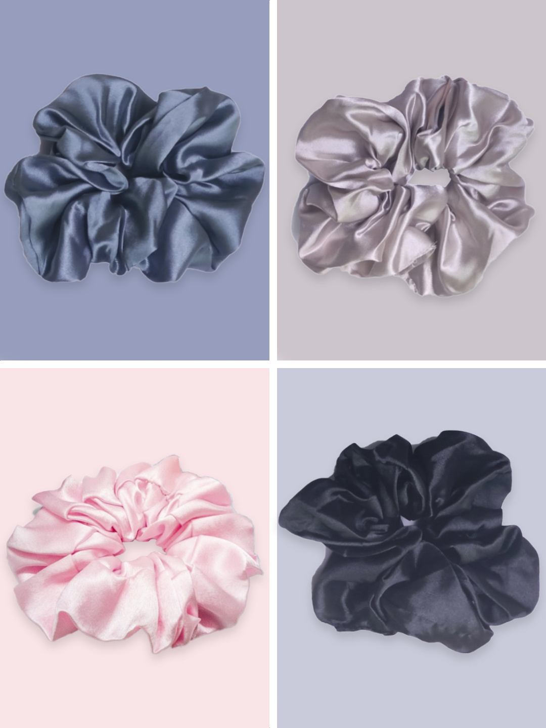 

OOMPH Women Set of 4 Embellished Ponytail Holders, Pink