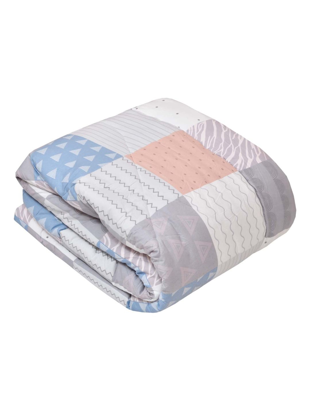 

haus & kinder White & Blue Checked Microfiber AC Room 150 GSM Double Bed Comforter