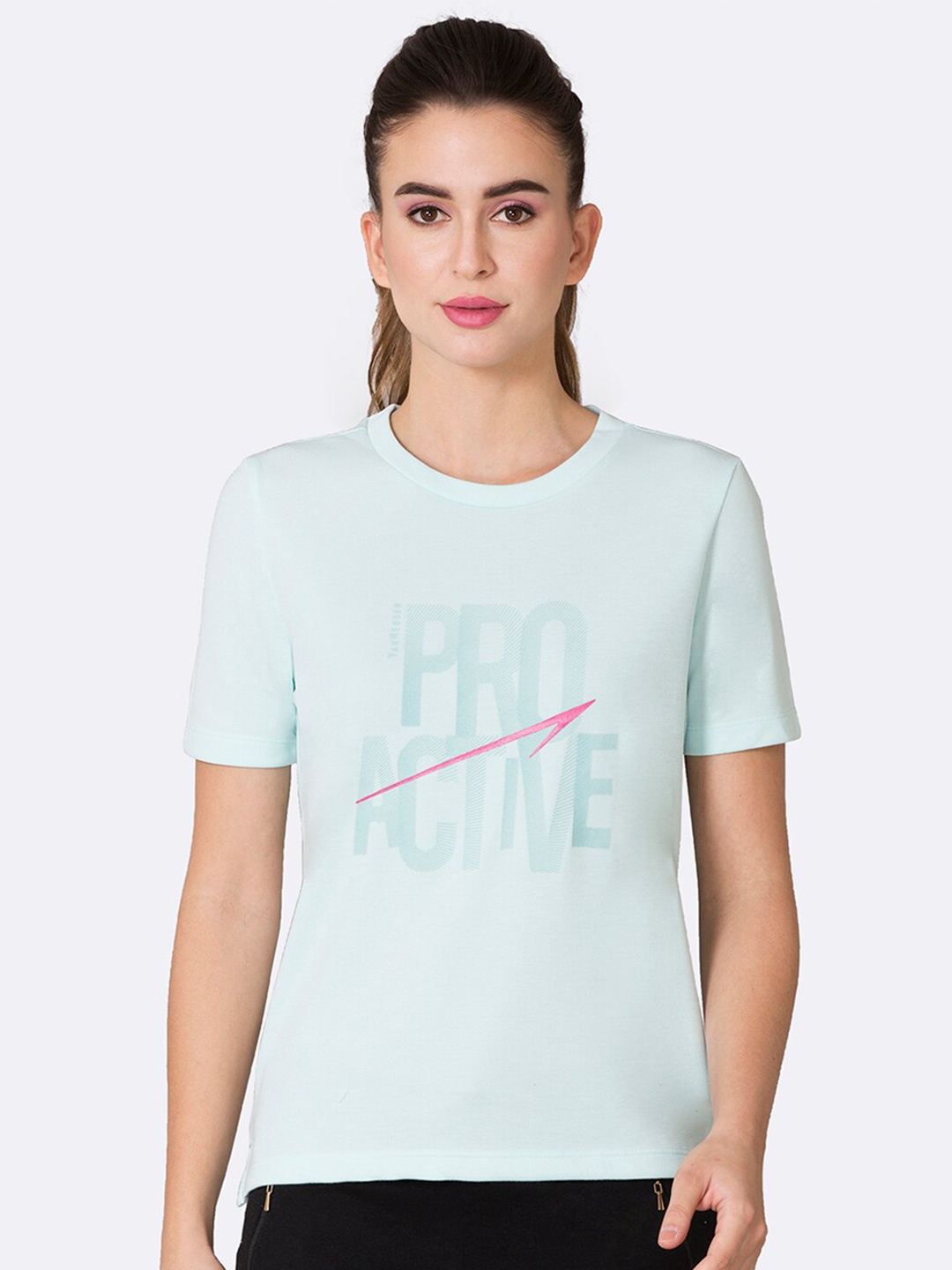 

Van Heusen Women Typography Printed Lounge Tshirts, Blue