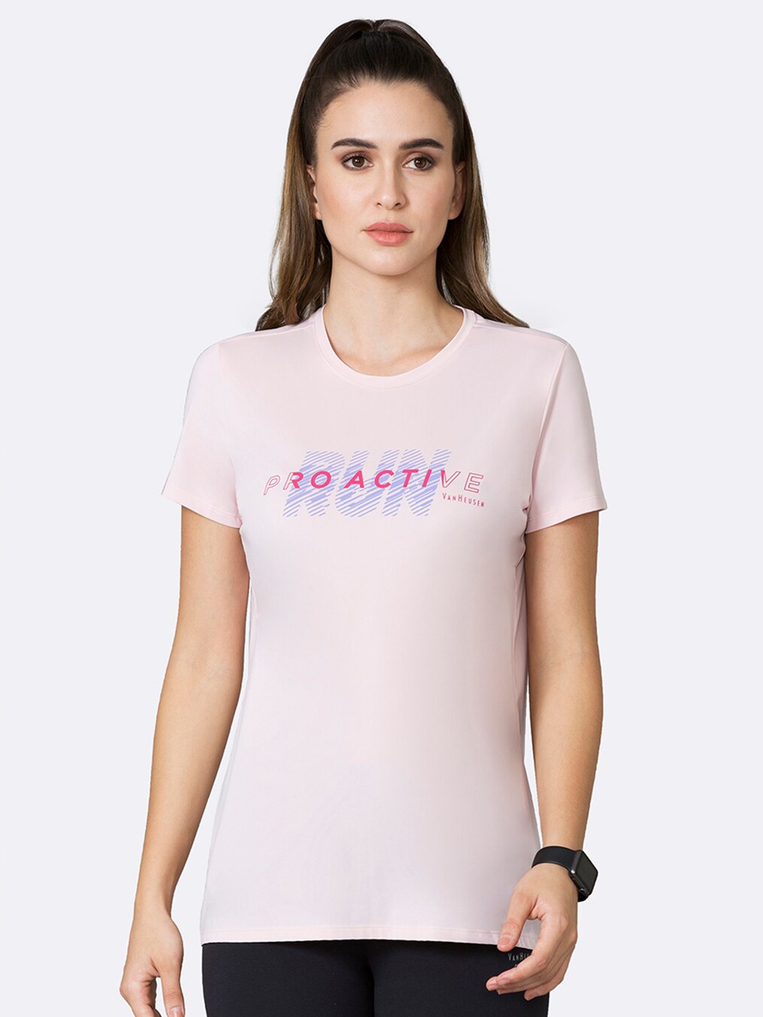 

Van Heusen Women Typography T-shirt, Pink