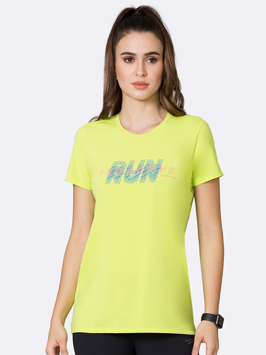 

Van Heusen Women Typography Printed Lounge T-shirt, Green