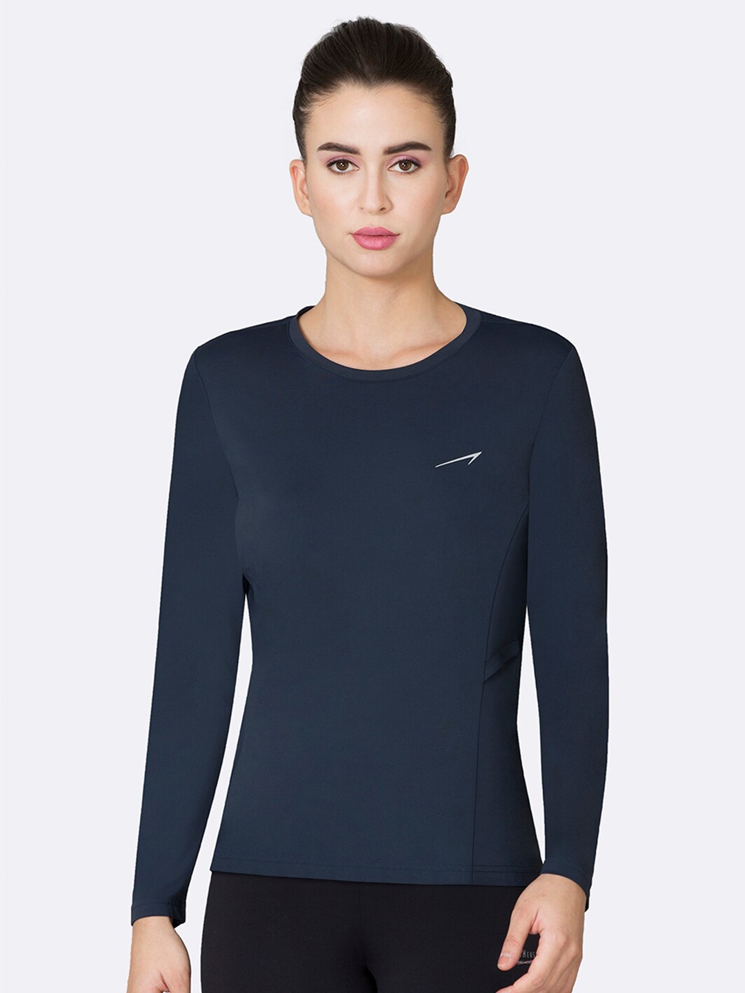 

Van Heusen Women Navy Blue Solid Relaxed Fit Lounge T-shirt