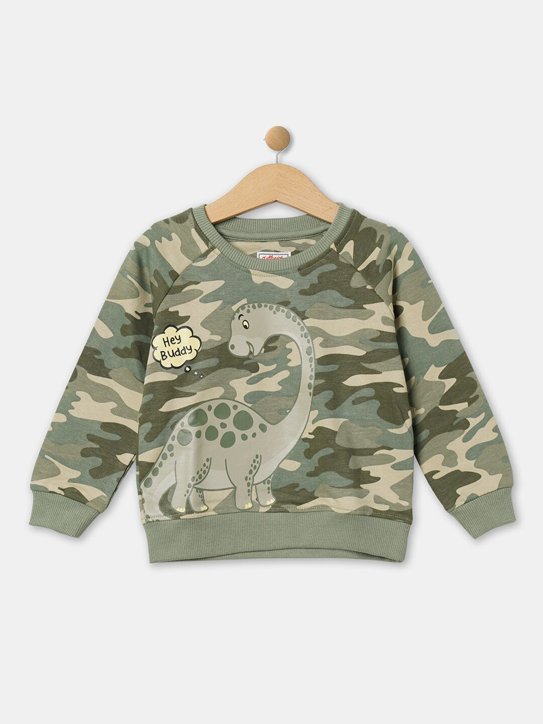 

R&B Boys Olive Green Camouflage Printed Sweatshirt