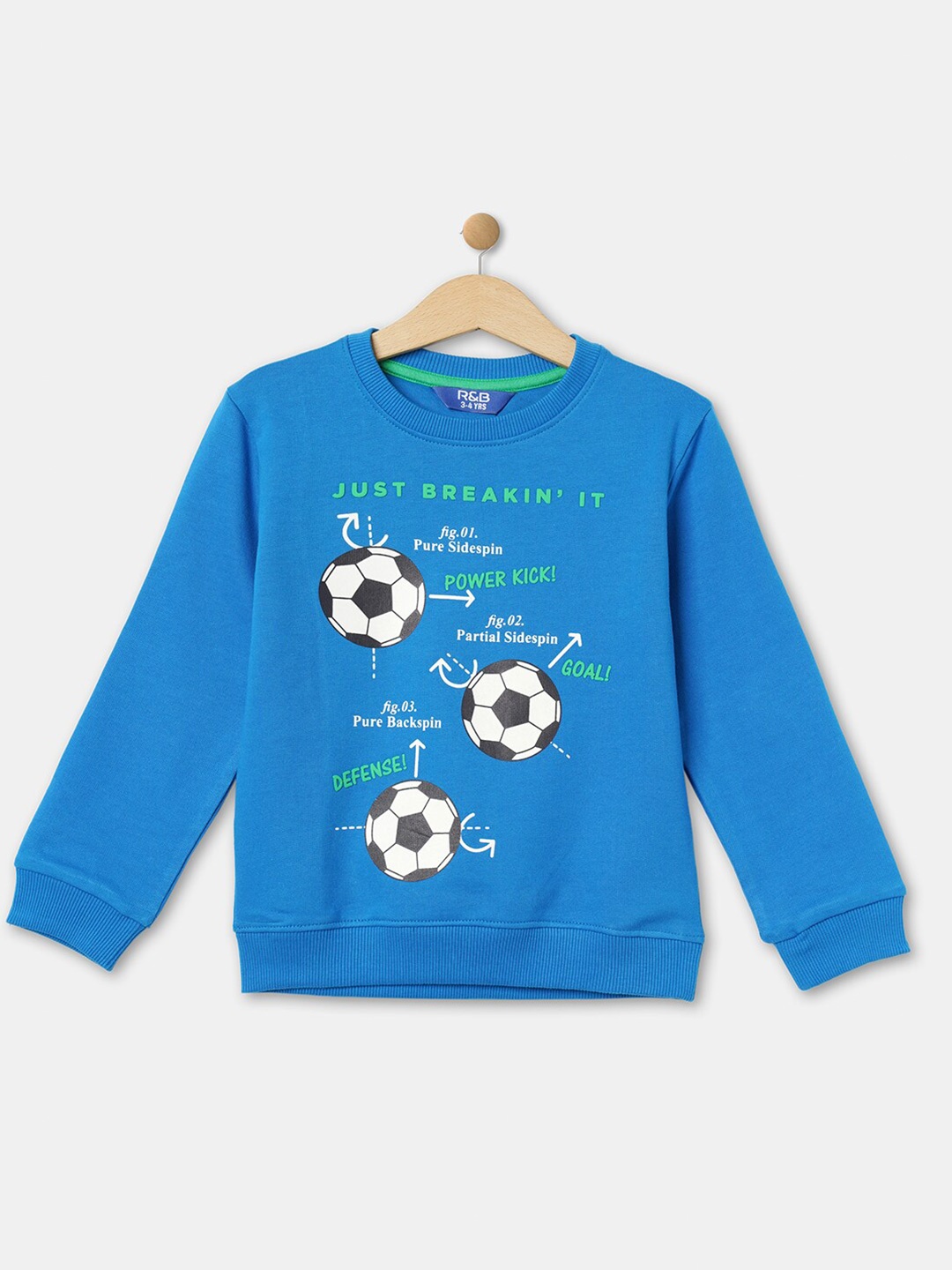 

R&B Boys Blue Graphic Printed Sweatshirt