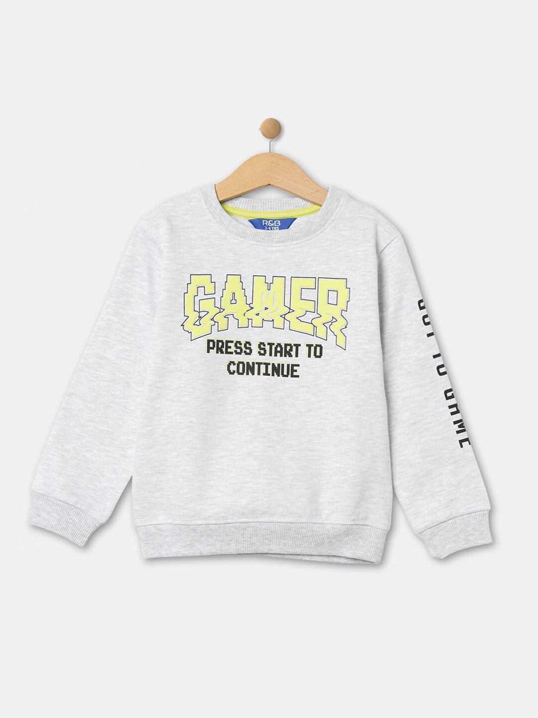 

R&B Boys Grey Typography Printed Sweatshirt