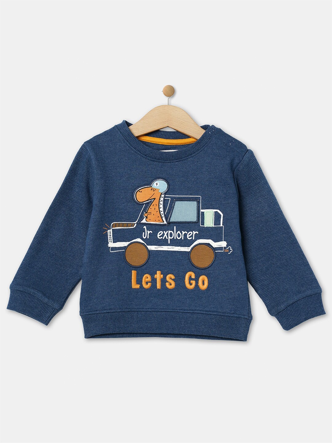 

R&B Boys Blue Graphic Printed Applique Sweatshirt