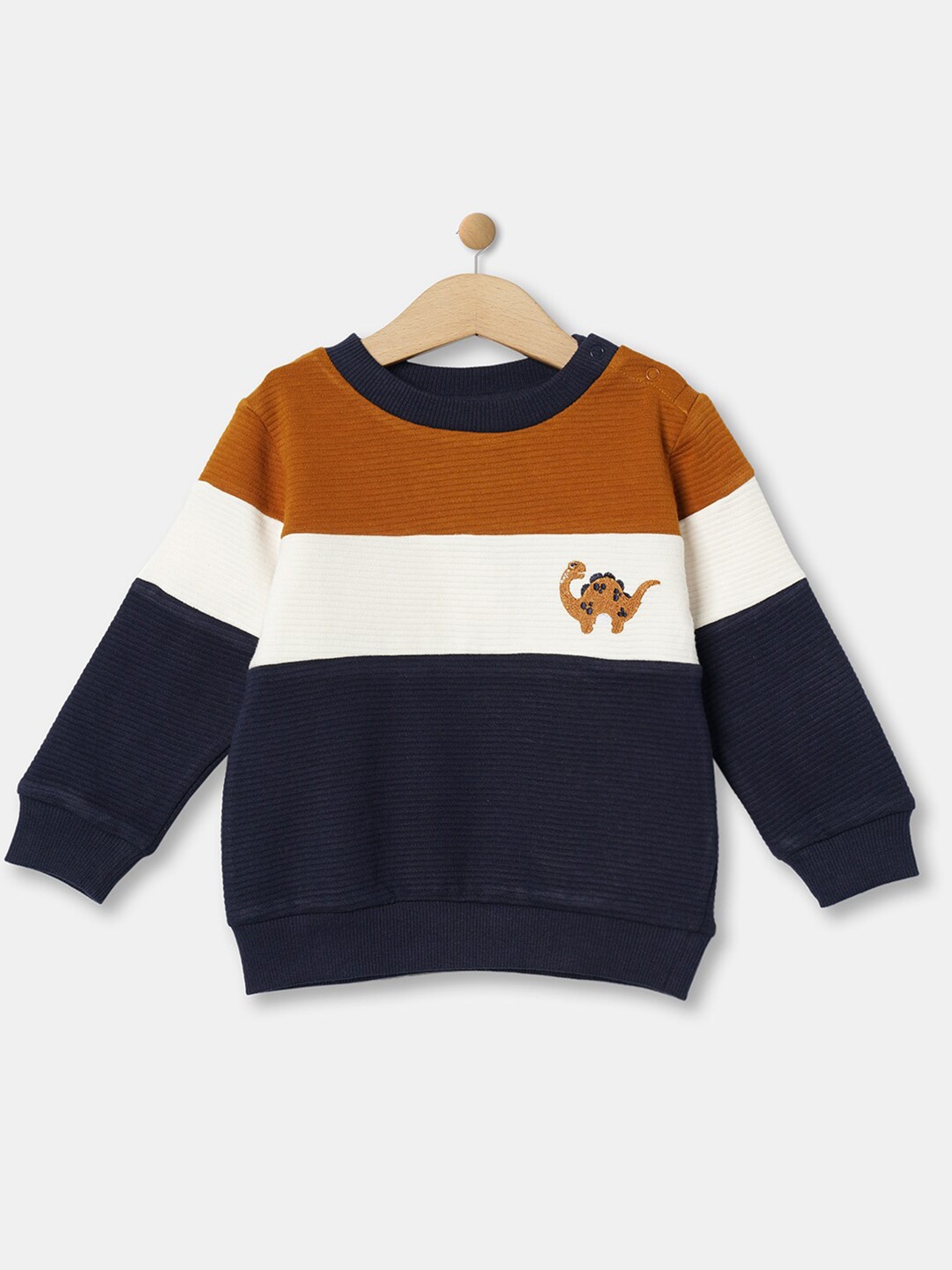 

R&B Boys Navy Blue Colourblocked Sweatshirt