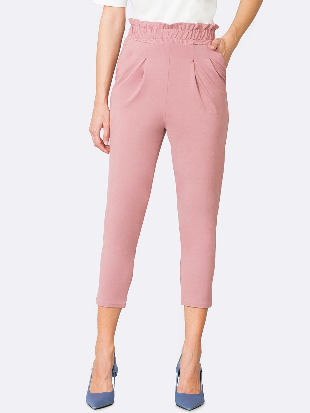 

Van Heusen Women Pleated Trousers, Pink