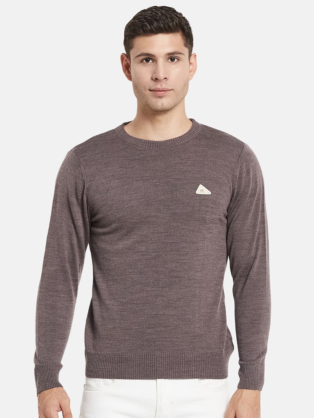 

Monte Carlo Men Brown Solid Long Sleeves Pullover Sweater