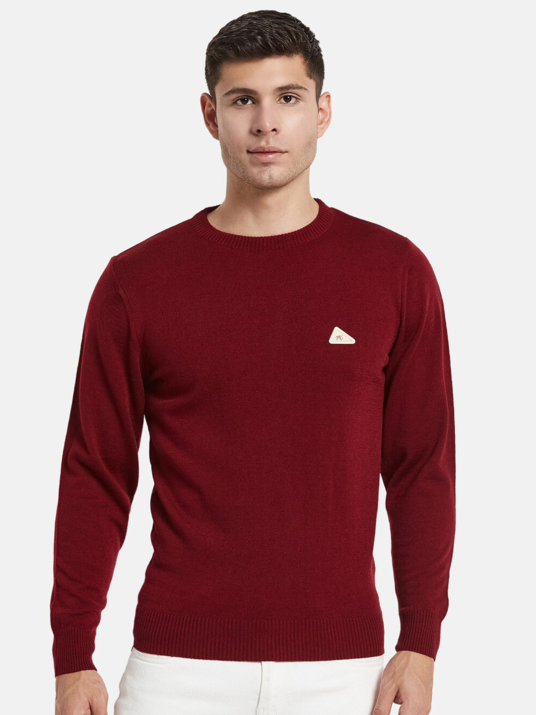 

Monte Carlo Men Maroon Solid Long Sleeves Pullover Sweater