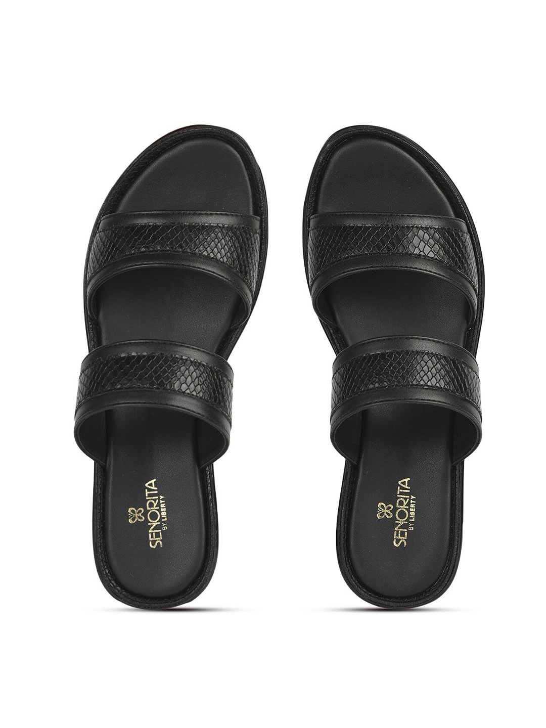 

Liberty Women Self Design Sliders, Black